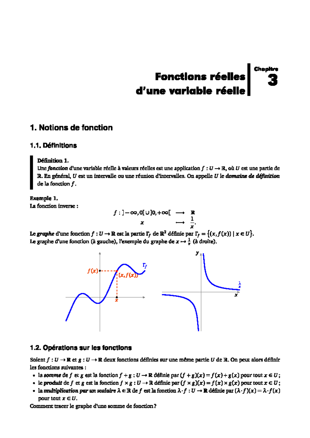 Chap 3: Fonctions Réelles et Limites en Analyse 1 - Studocu