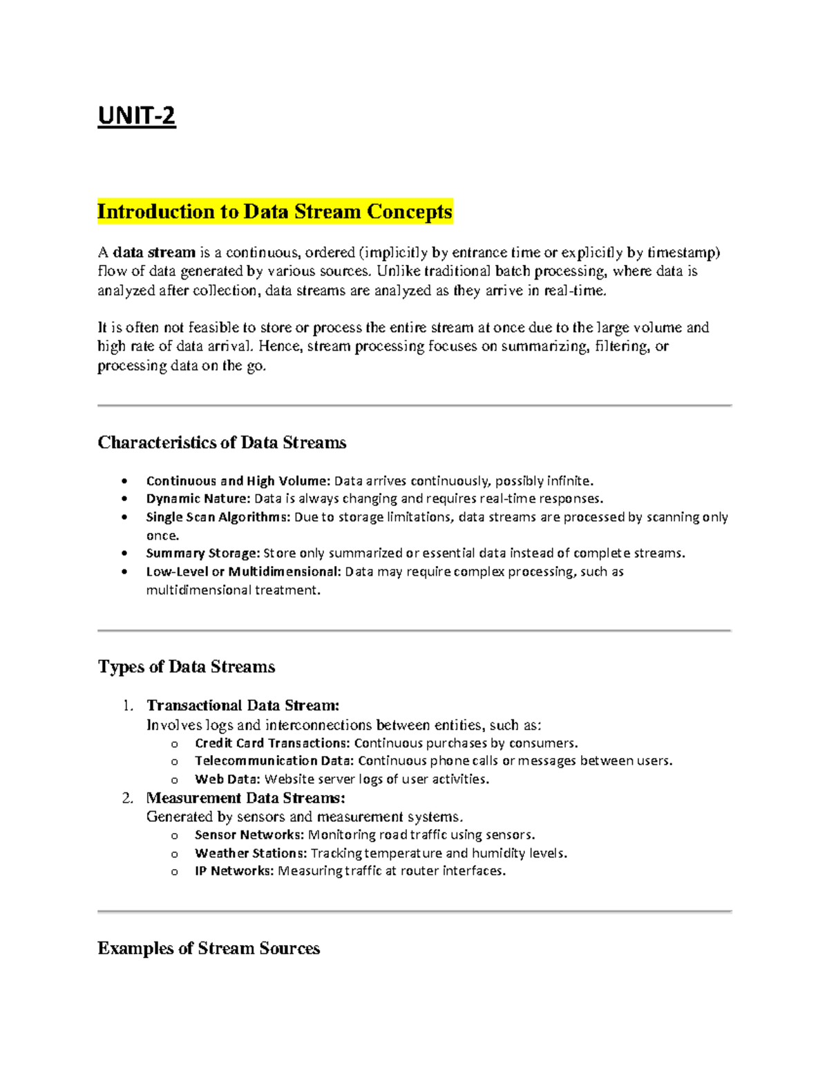 Big Data Analytics Concepts: Data Streams & Sampling Techniques (BDAN ...