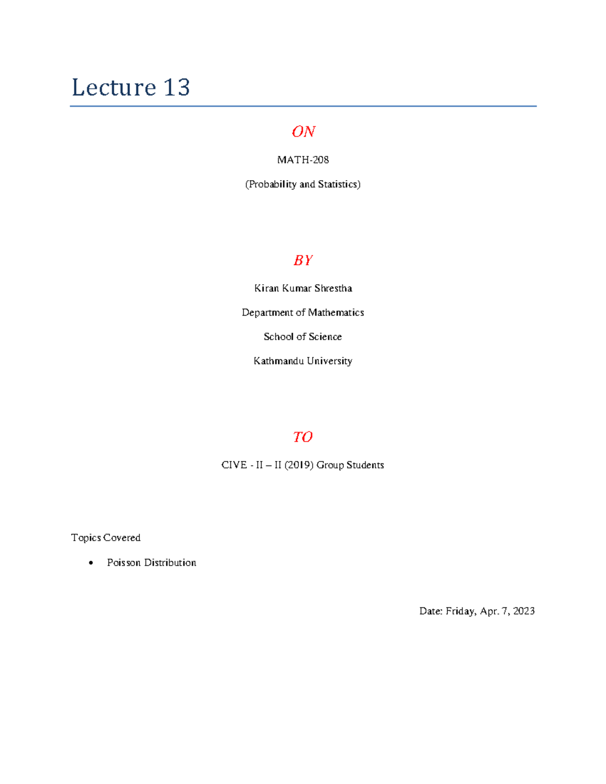 Lecture 13: Normal Distribution in Probability & Statistics (CIVE II ...