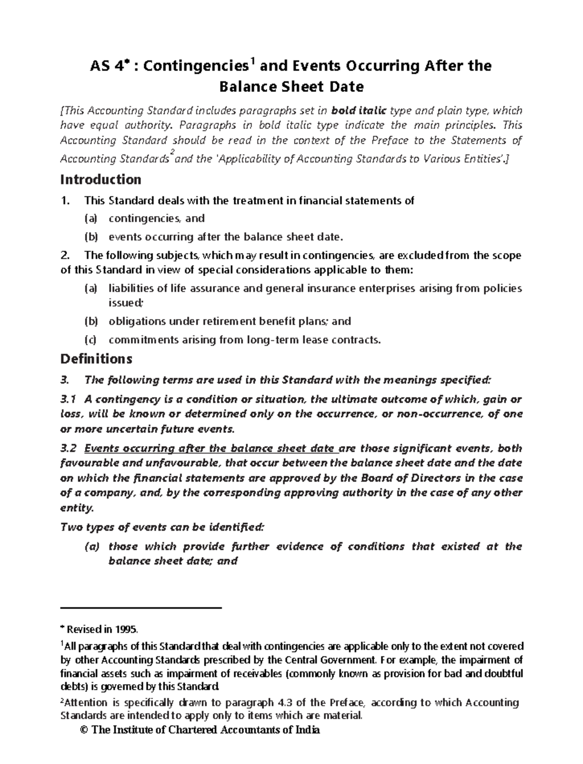 AS: Contingencies and Events After Balance Sheet Date - Accounting ...