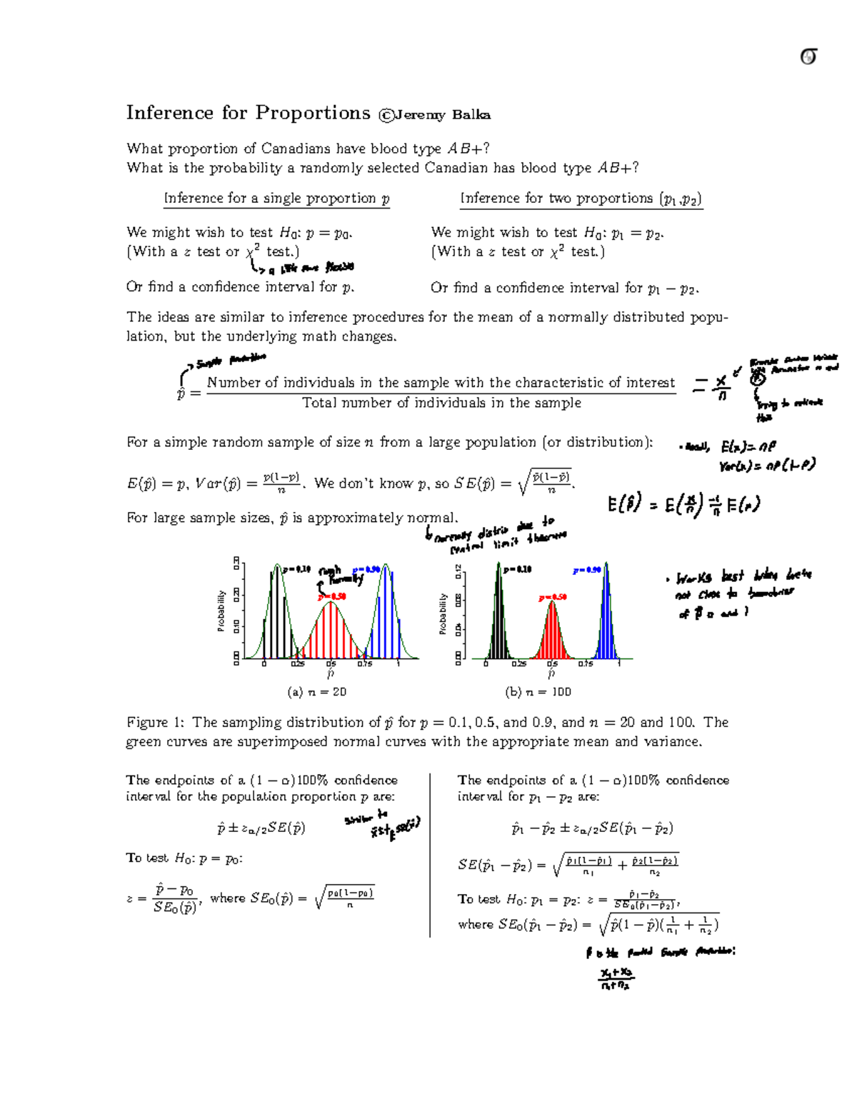 Stats 2040 Week 12: Inference for Proportions and Chi-Squared Tests ...