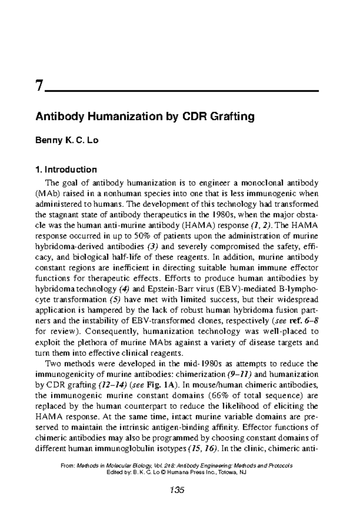 Antibody Humanization by CDR Grafting: Strategies and Protocols - Studocu