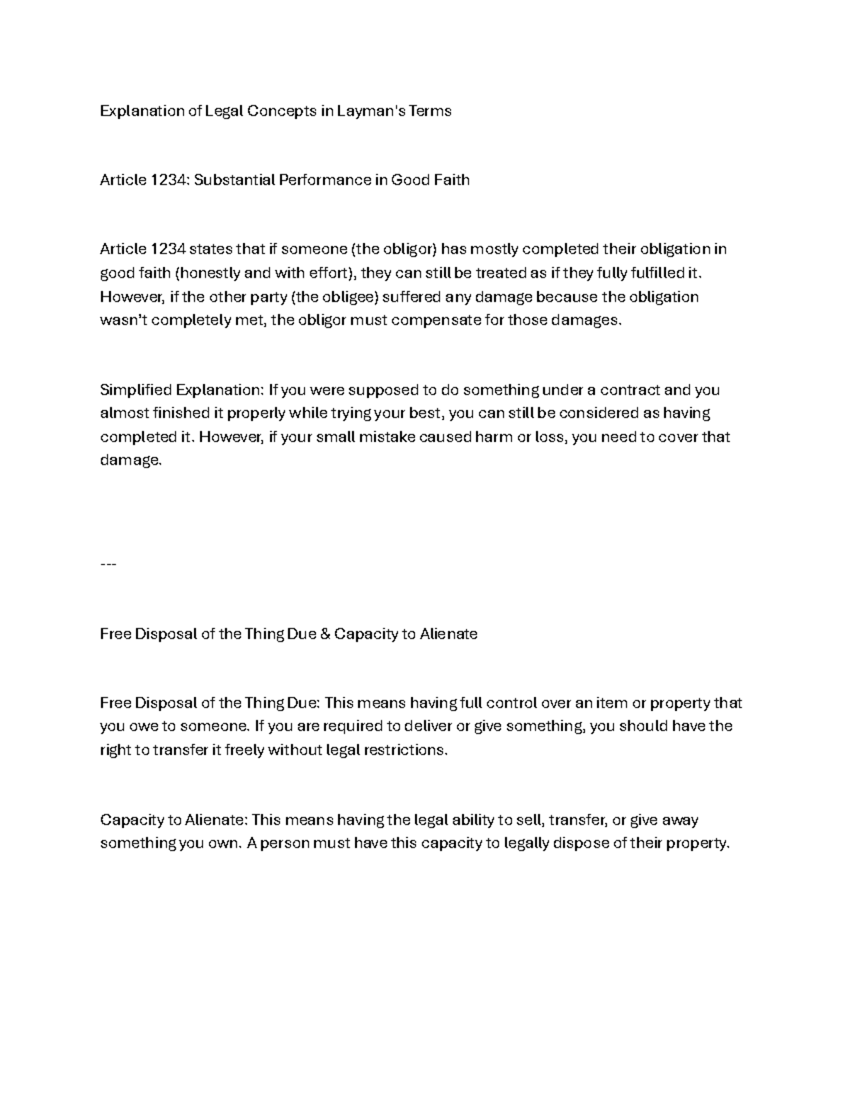 Documentss - Explanation of Legal Concepts in Layman's Terms Article ...