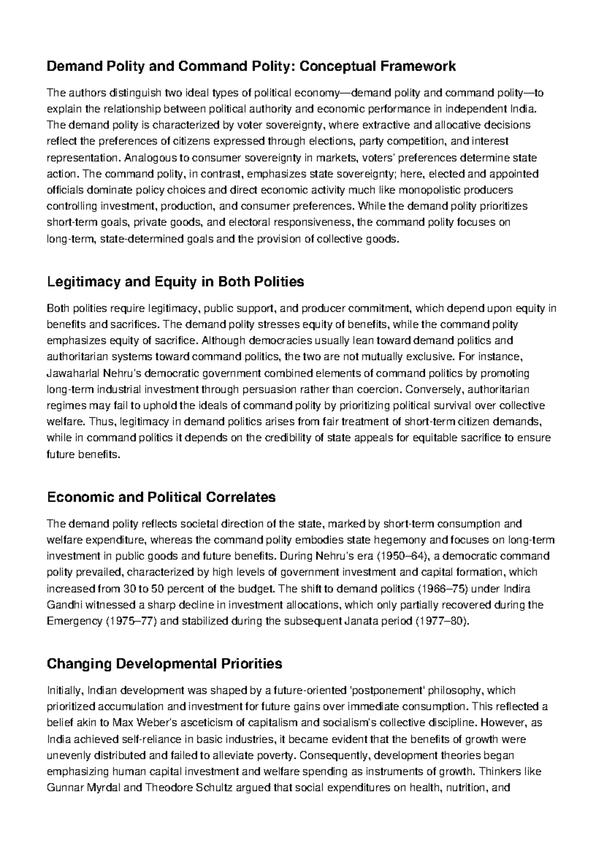 Demand and Command Polity Notes: Analyzing Political Authority in India ...