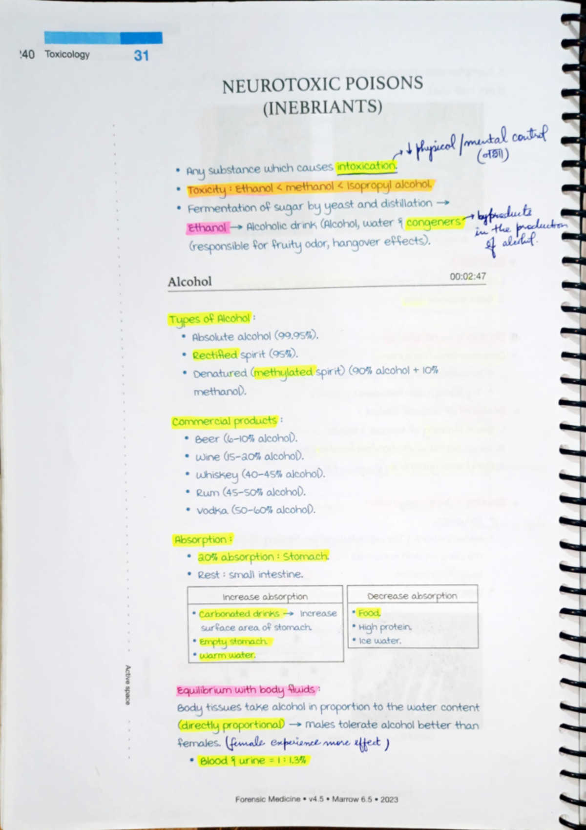 Toxicology FMT Prakash Notes 2 - :40 Toxicology 31 NEUROTOXIC POISONS ...