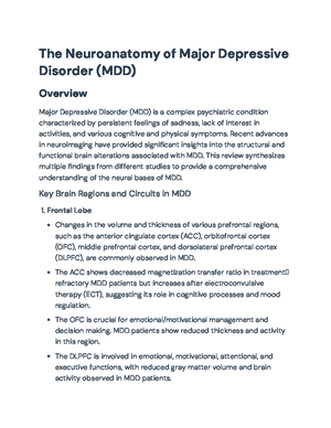 Neurocircuitry Insights into Major Depressive Disorder (MDD) Analysis ...