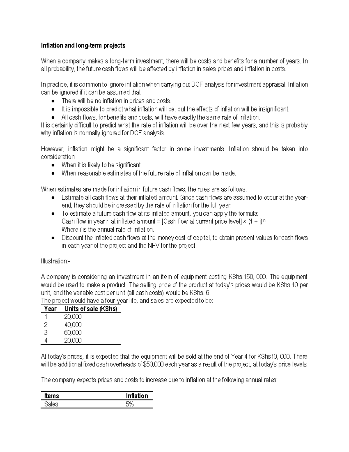 Inflation and Capital Budgeting - Inflation and long-term projects When ...