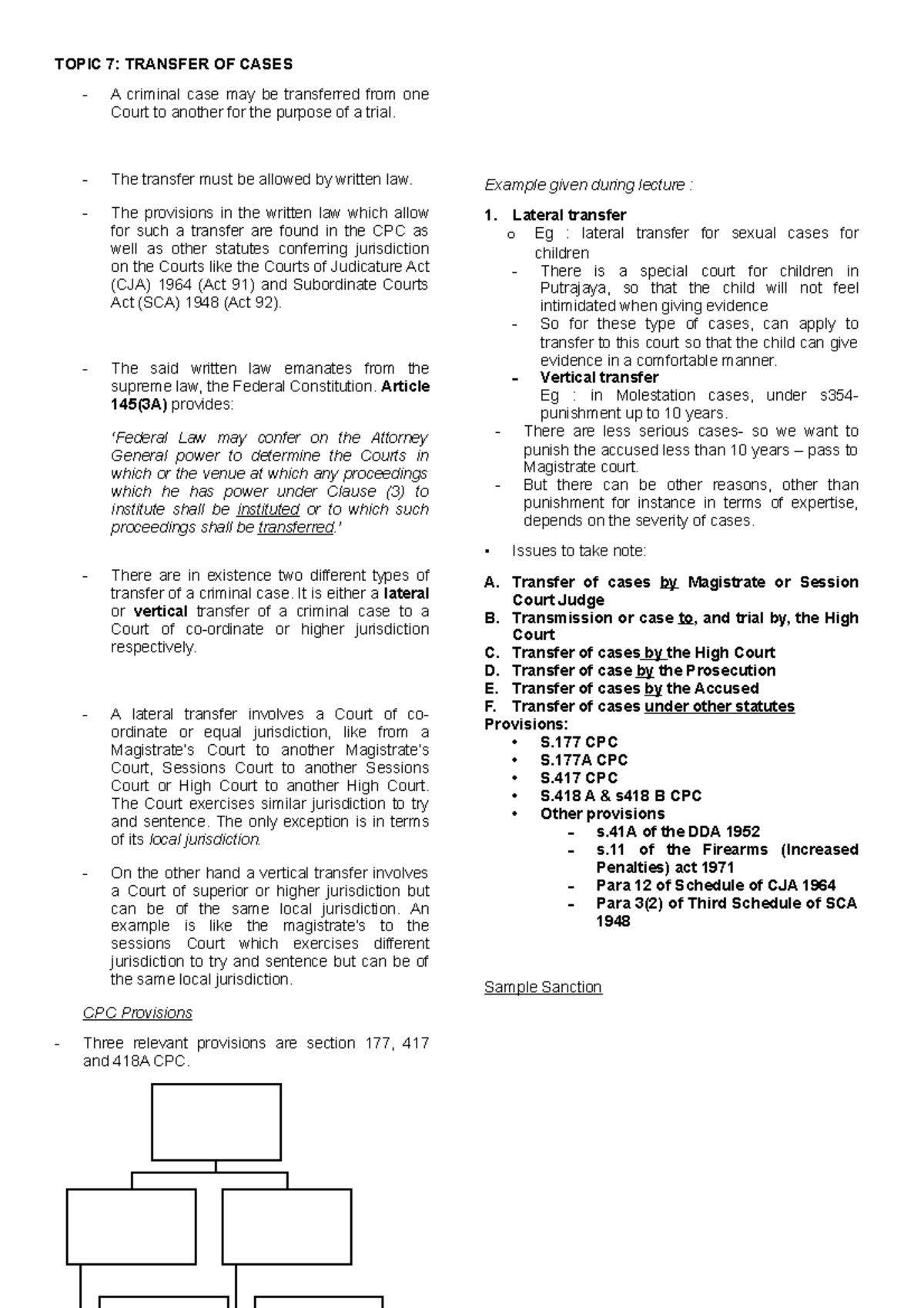 Chapter 7: Transfer of Cases in Criminal Proceedings (CPC) - Studocu