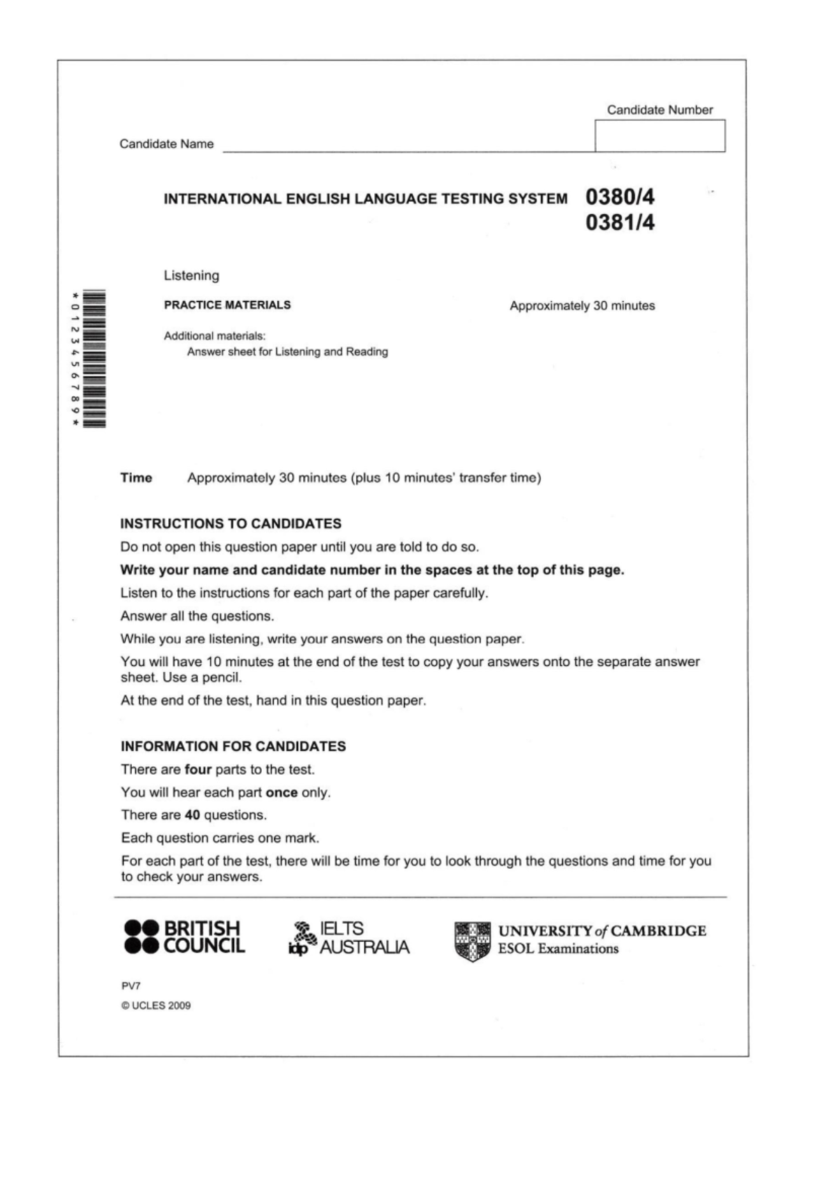 TB T4 Listening - IELTS Practice Materials and Instructions - Studocu