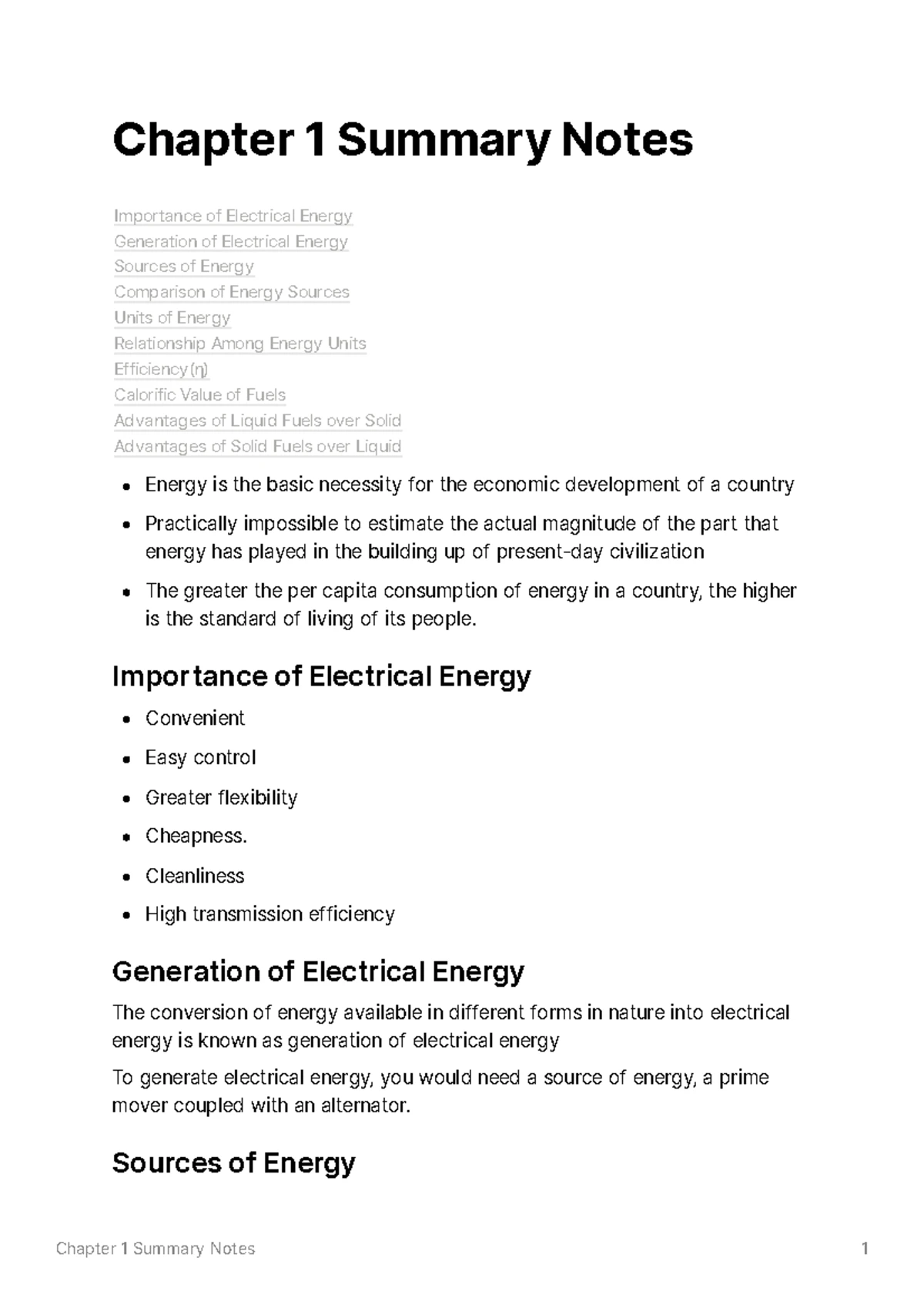 PSE Unit-1 Notes - Summary Principles of Power System - POWER ...