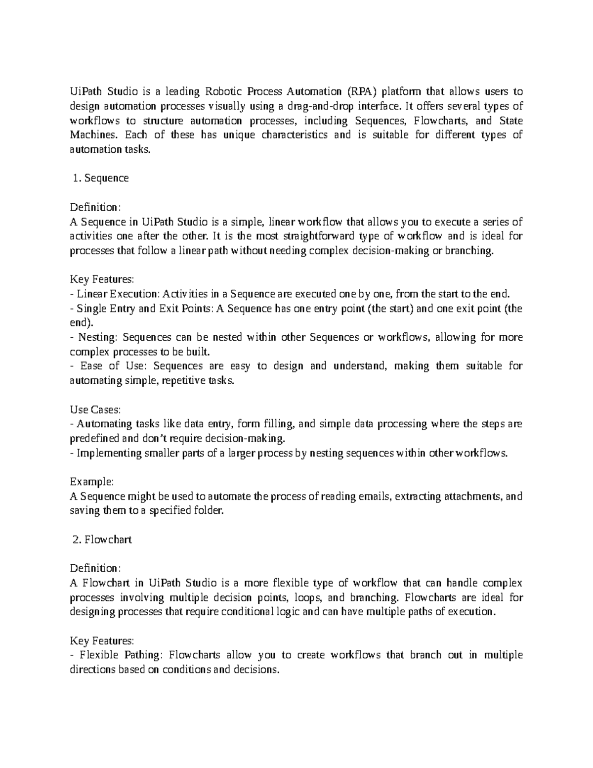 U1 - Overview of UiPath Studio Workflows and RPA Applications - Studocu