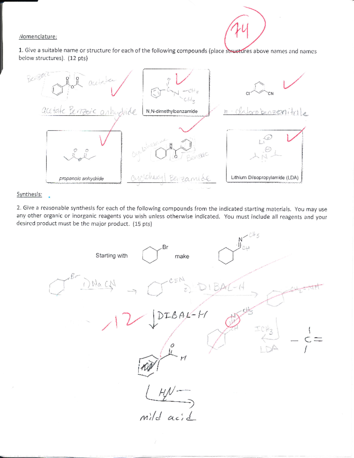 Chemistry 101: Exam 1 Practice Test with Synthesis Questions - Studocu