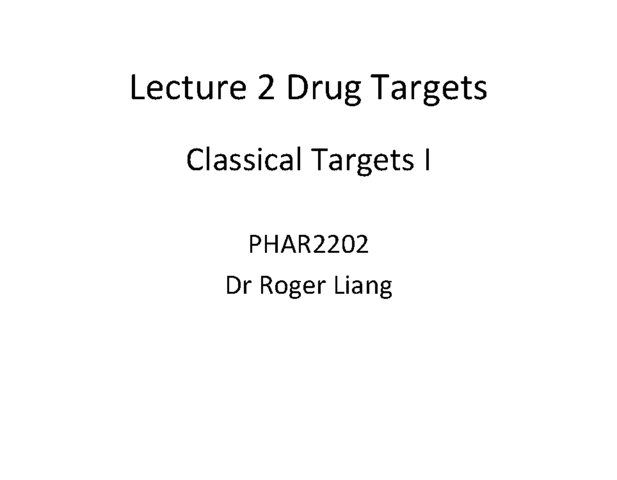 Lecture 2 drug target - Lectureठ⃚2ठ⃚Drugठ⃚Targetsठ⃚ ...