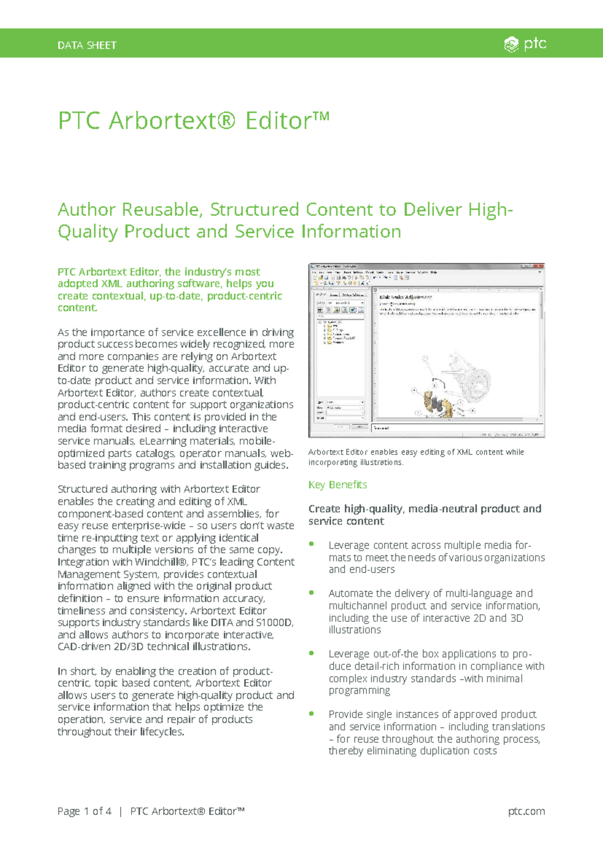 Arbortext Editor Data Sheet: High-Quality XML Content Creation - Studocu