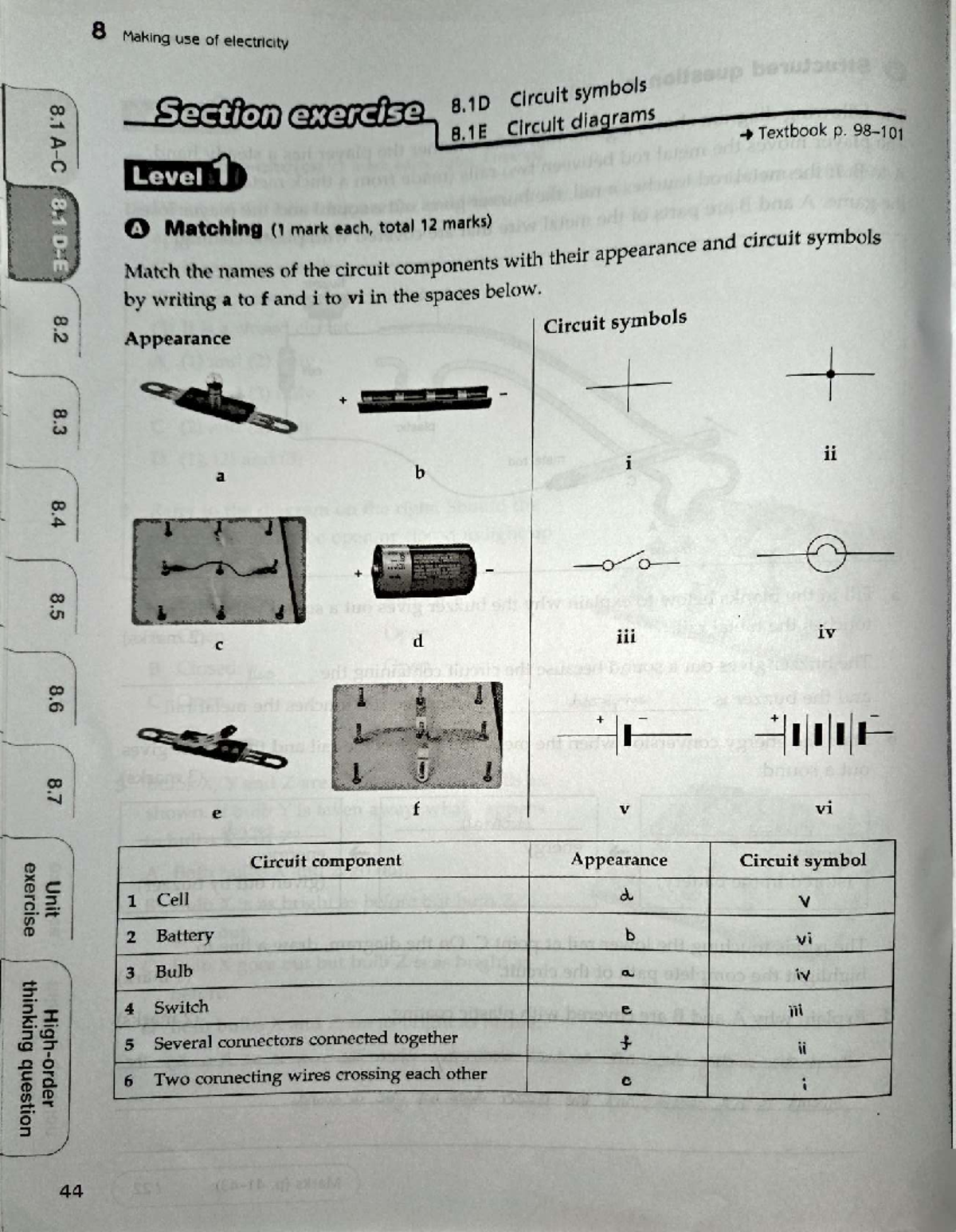 Making Use of Electricity: Circuit Symbols & Diagrams Exercise (Level 2 ...