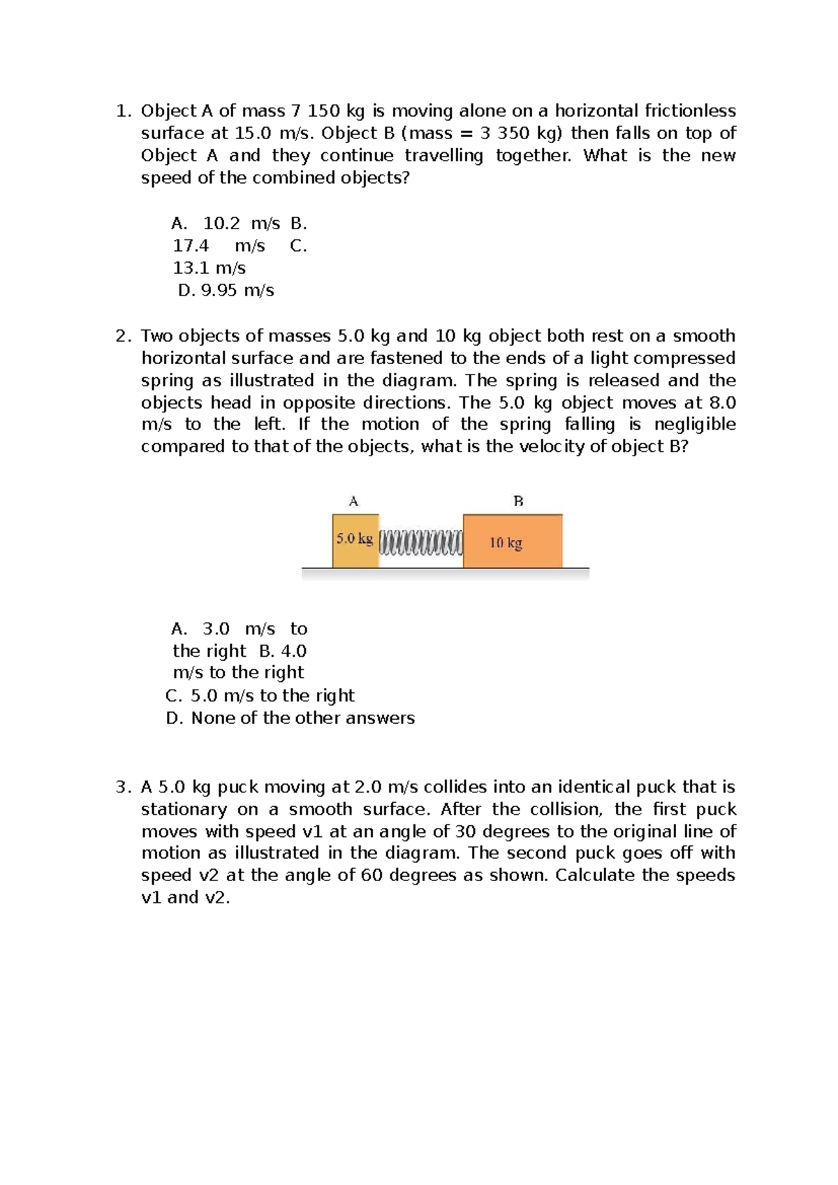 Linear Momentum Physics Tutorials: Problem Solving Guide - Studocu