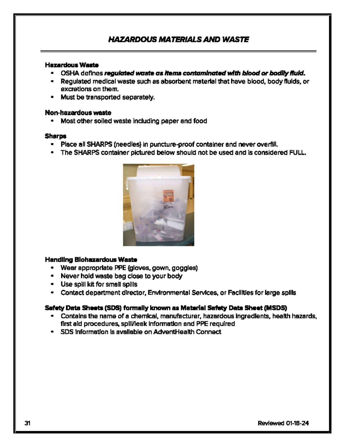 HAZMAT & WASTE MANAGEMENT: OSHA Guidelines & CWR Staff Policies - Studocu