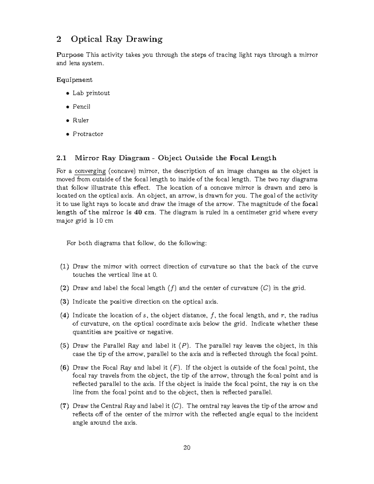 Lab 2: Optical Ray Drawing - Mirror and Lens Systems Analysis - Studocu