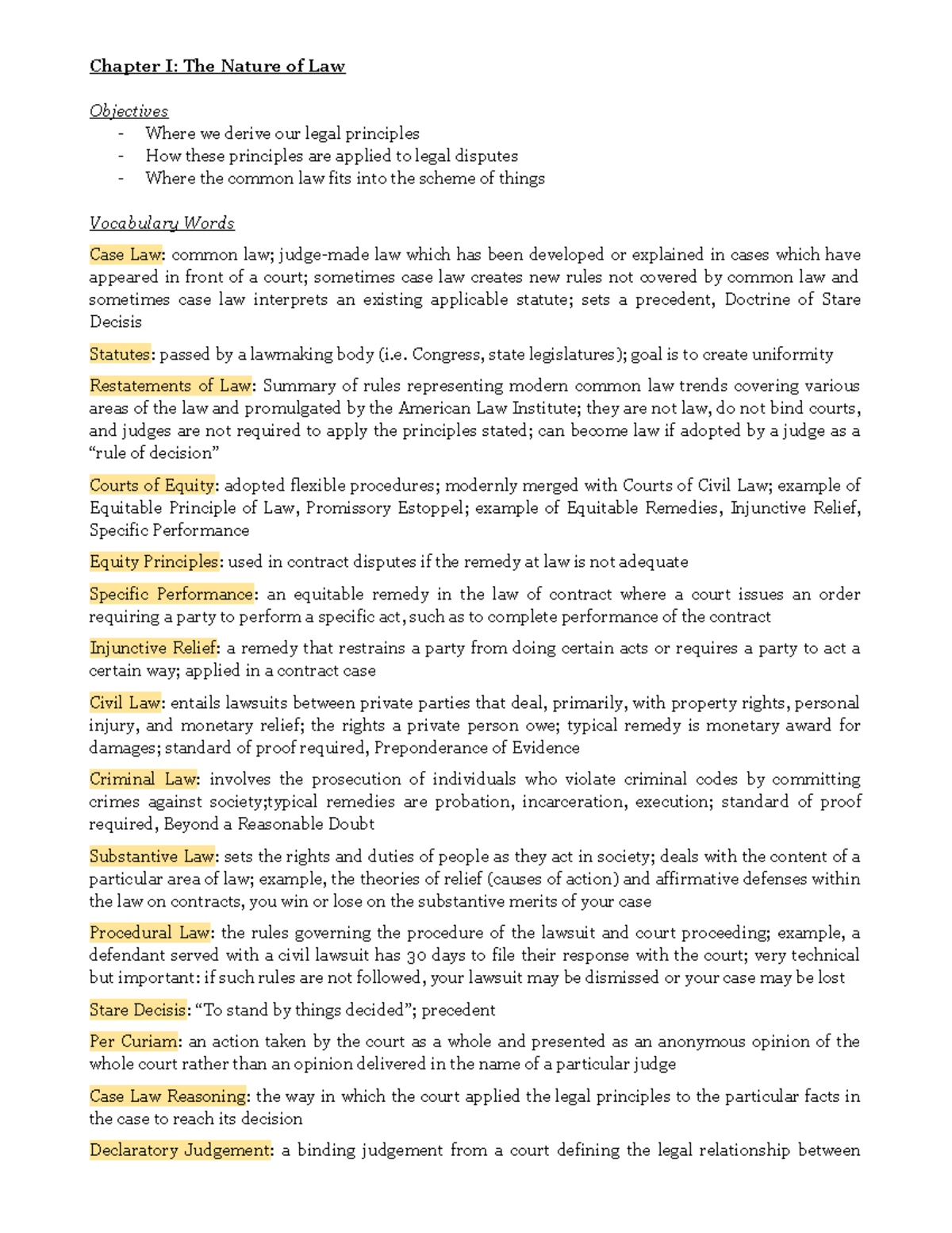 BUS05 Chapter 1 The Nature of Law - Chapter I: The Nature of Law ...