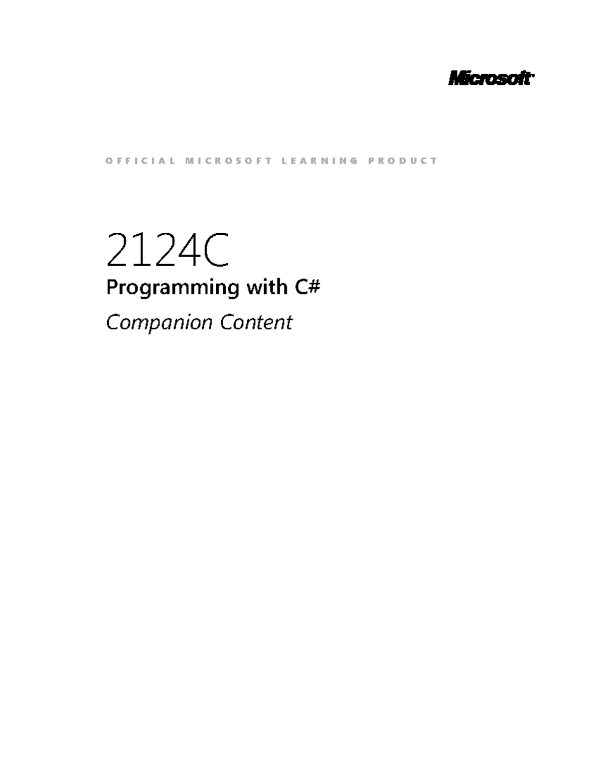 2124C-ENU-Companion - microsoft - ####### OFFICIAL MICROSOFT LEARNING ...