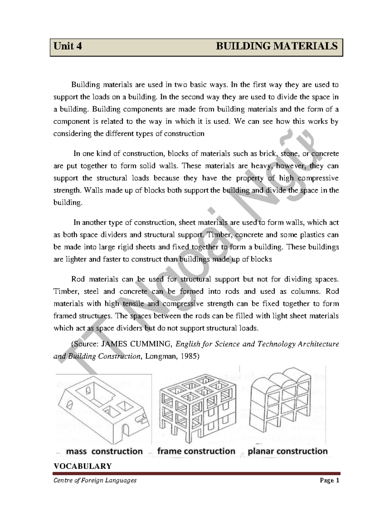 Unit 4: Building Materials in Construction - CNK Overview and ...