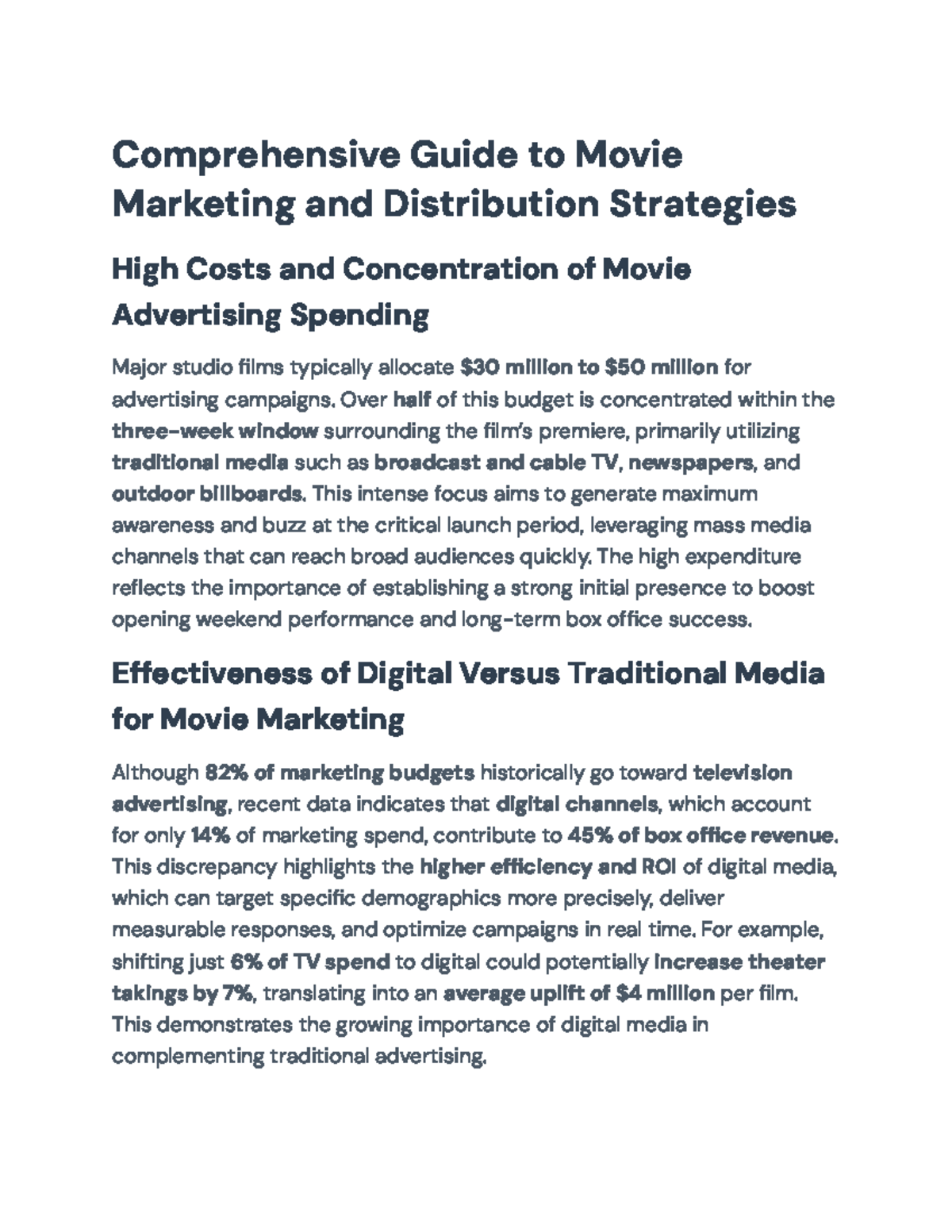Comprehensive Strategies for Movie Marketing & Distribution (MKT-101 ...