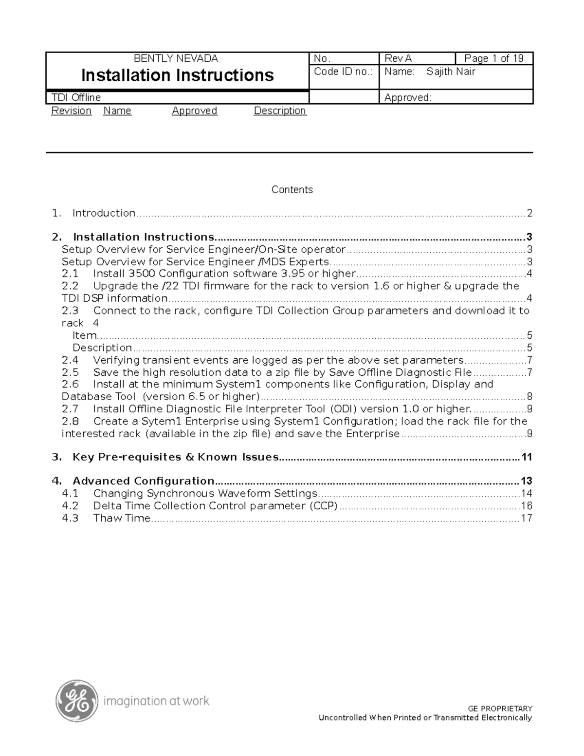 TDI Offline Setup Guide for 3500 Configuration (Rev A) - Studocu