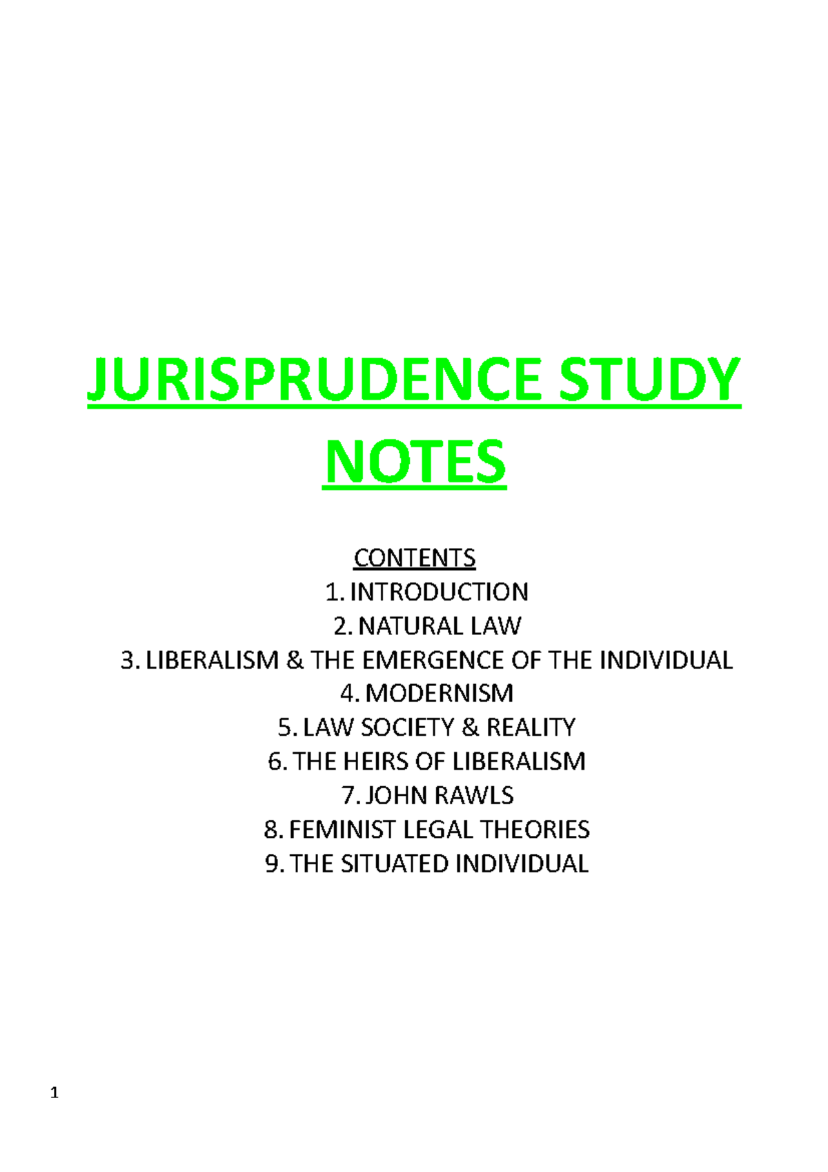 JURI 101: Lecture Notes on Jurisprudence and Legal Theory - Studocu