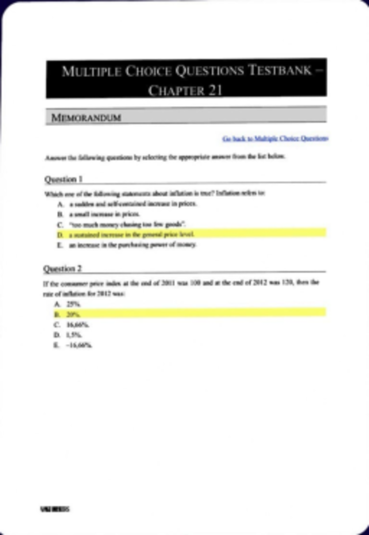 Chapter 20: Understanding Inflation Rate Dynamics in Economics - Studocu