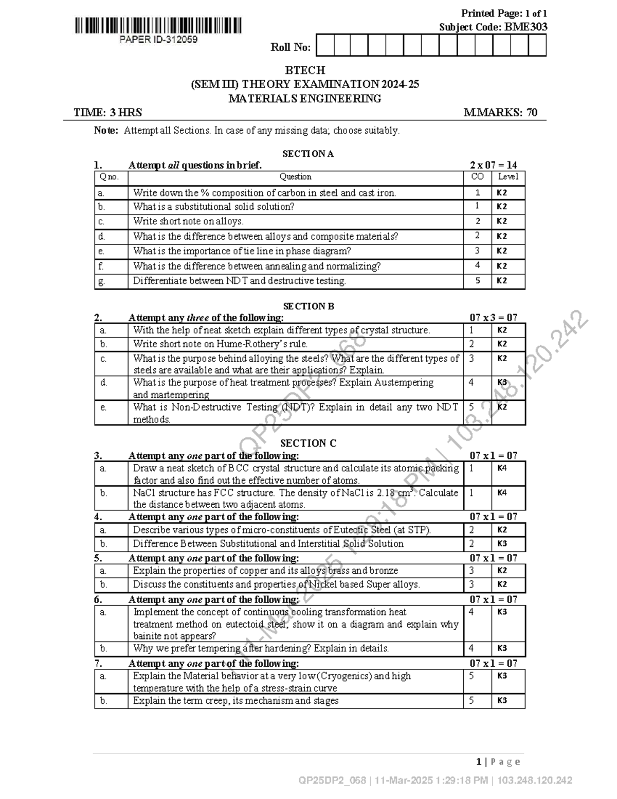 BME303 - Materials Engineering Theory Exam Notes - Studocu