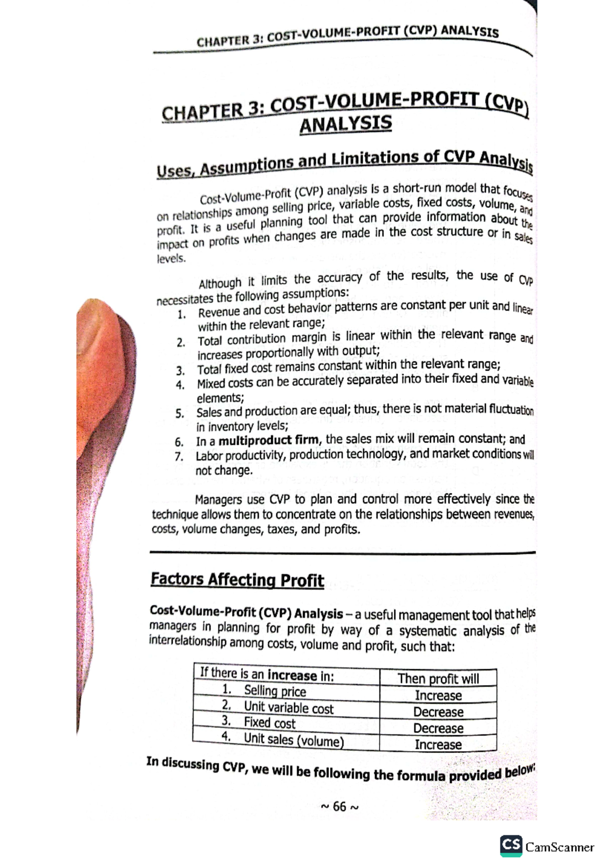 cvp analysis notes - CHAPTER 3: (CVP) ANALYSIS CHAPTER 3: (CVP ...