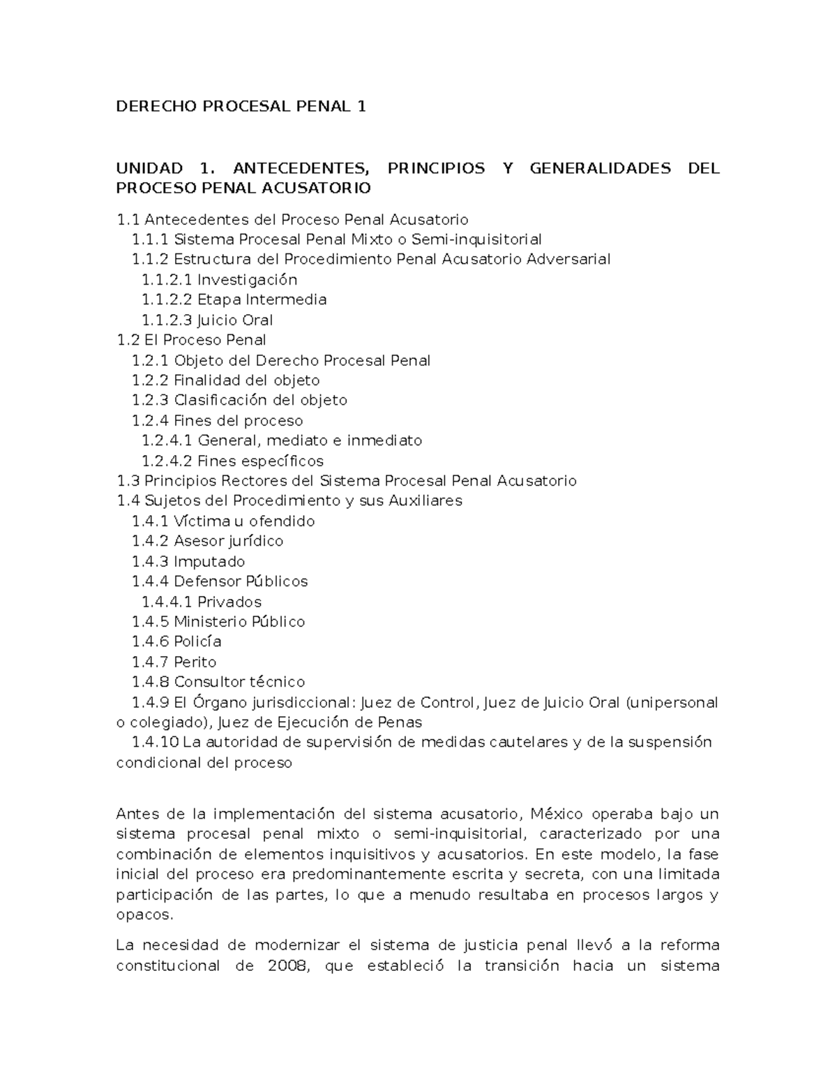 Apuntes de DERECHO PROCESAL PENAL 1: Unidad 1 y 2 - Fundamentos y ...