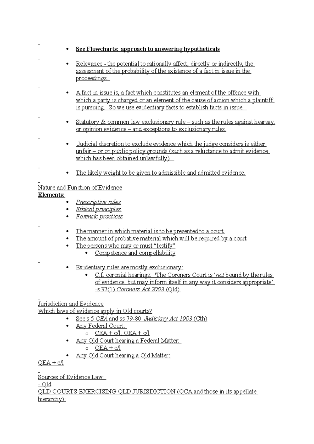 Weeks 1 8 Lecture Notes Understanding Evidence Law And Admissibility