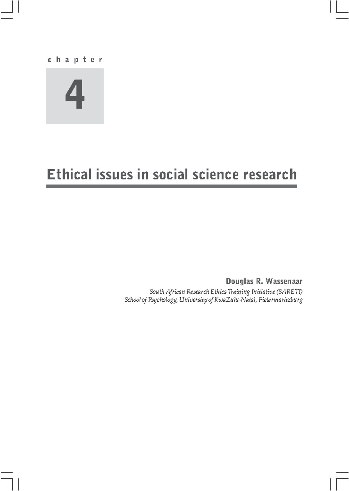 TDP 4: PSY2015F Ethical Issues in Social Science Research - Studocu