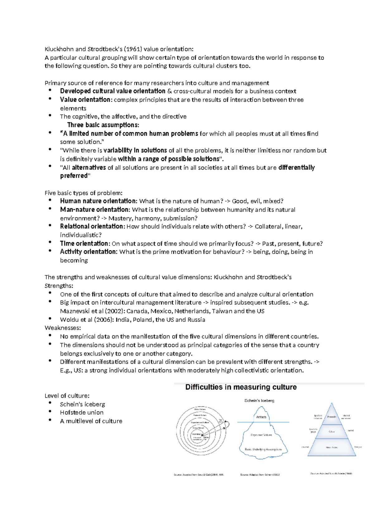 Final Exam Study Guide: Kluckhohn & Strodtbeck's Value Orientation ...
