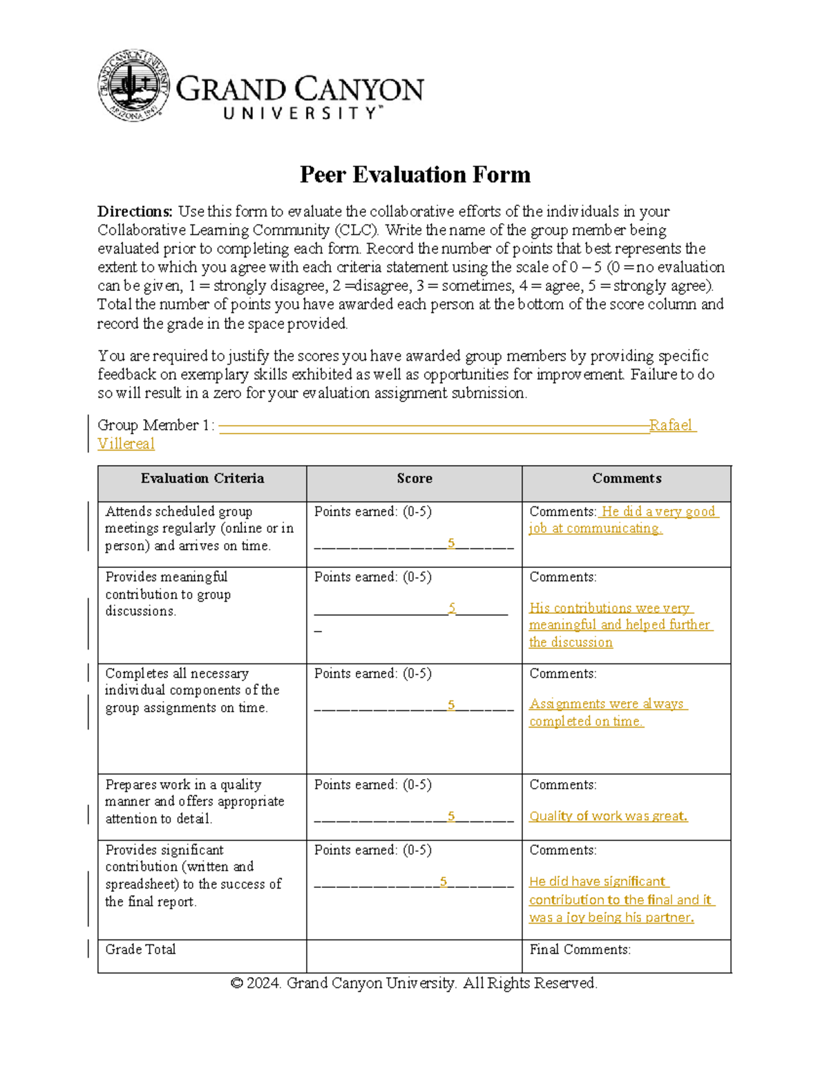 ACC-486-RS-Peer Evaluation Form for Collaborative Learning Community ...