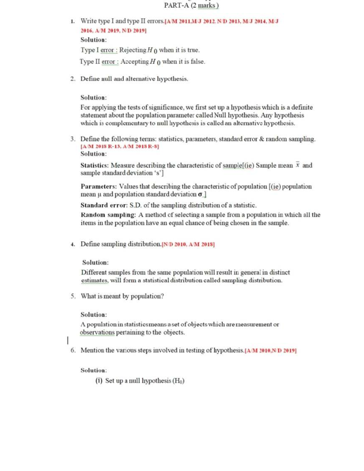Testing of Hypothesis: Type I & II Errors, Chi-Square Applications (2 ...