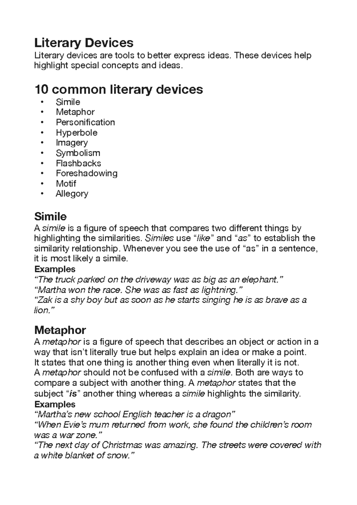 Examples Of Allegory In Figure Of Speech