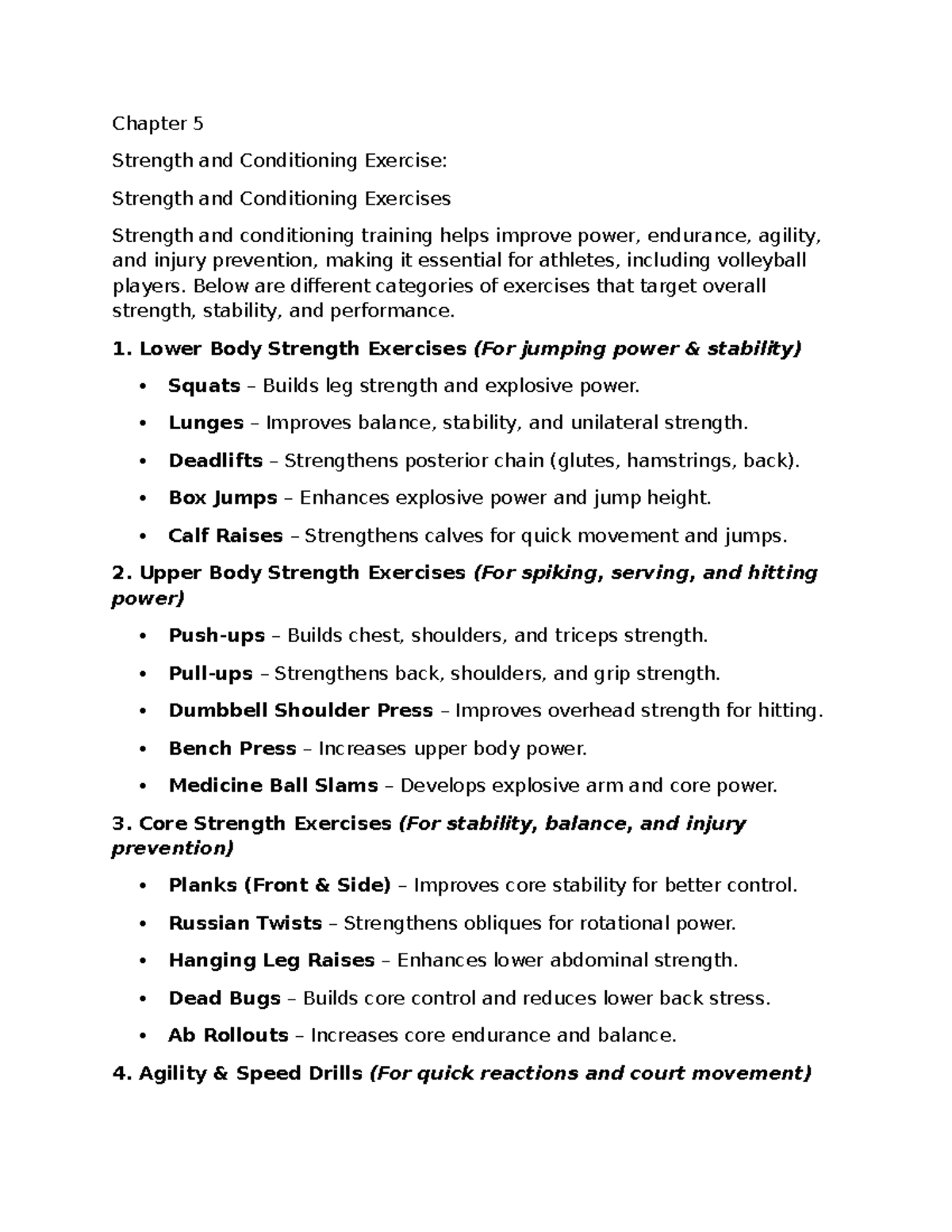 Pathfit 2 Excercise based fitness - Chapter 5 Strength and Conditioning ...