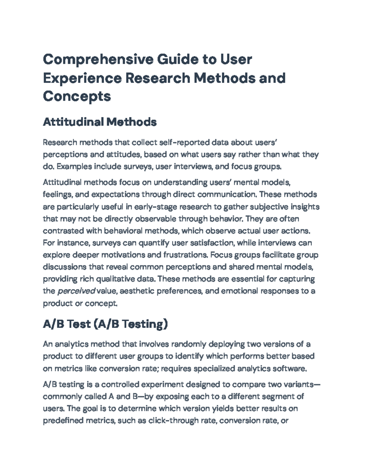 Comprehensive Guide to UX Research Methods and Techniques (UX 101 ...