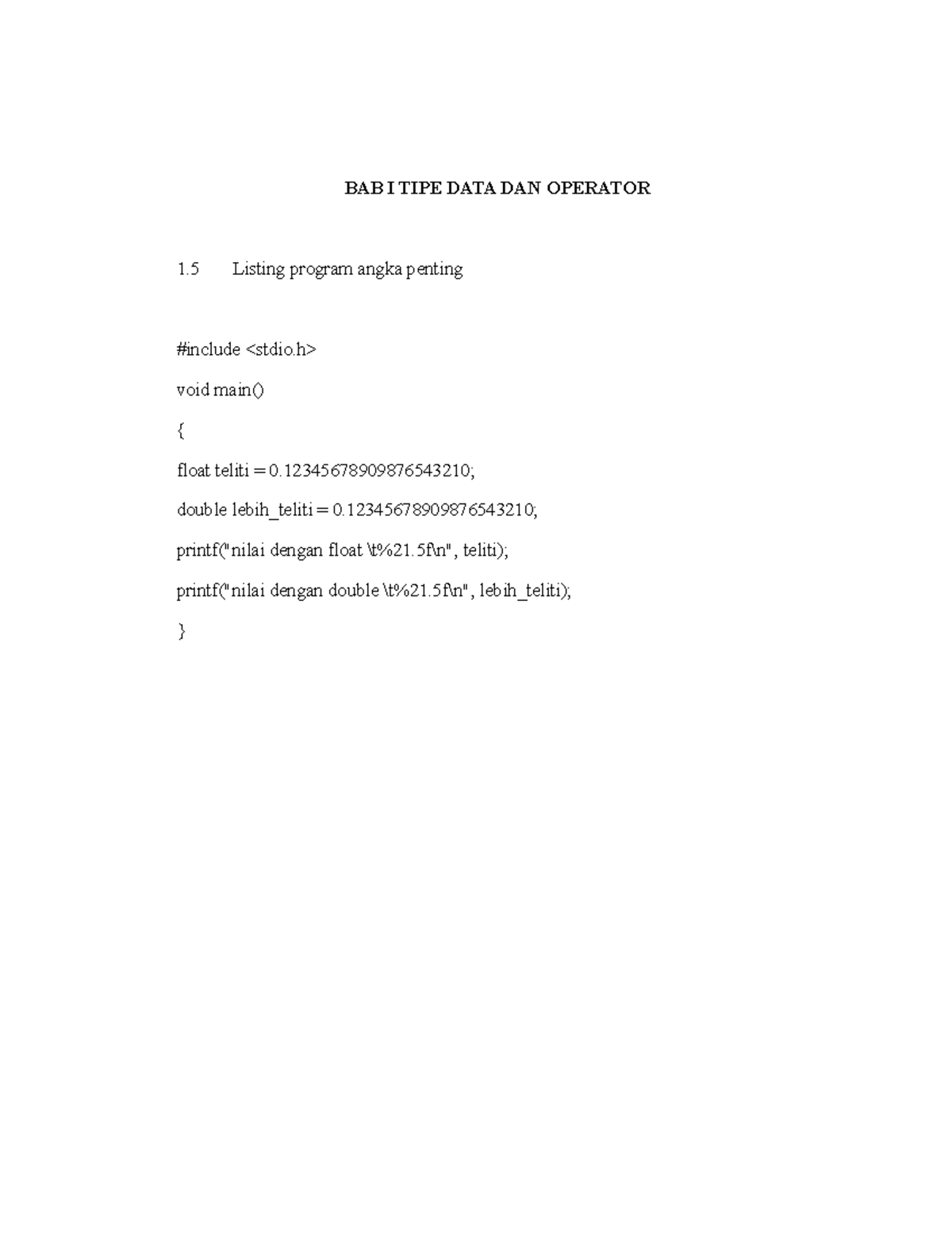Ahmad Rival Ekananda 202010 130311088 Bab 1 Revisi - BAB I TIPE DATA ...