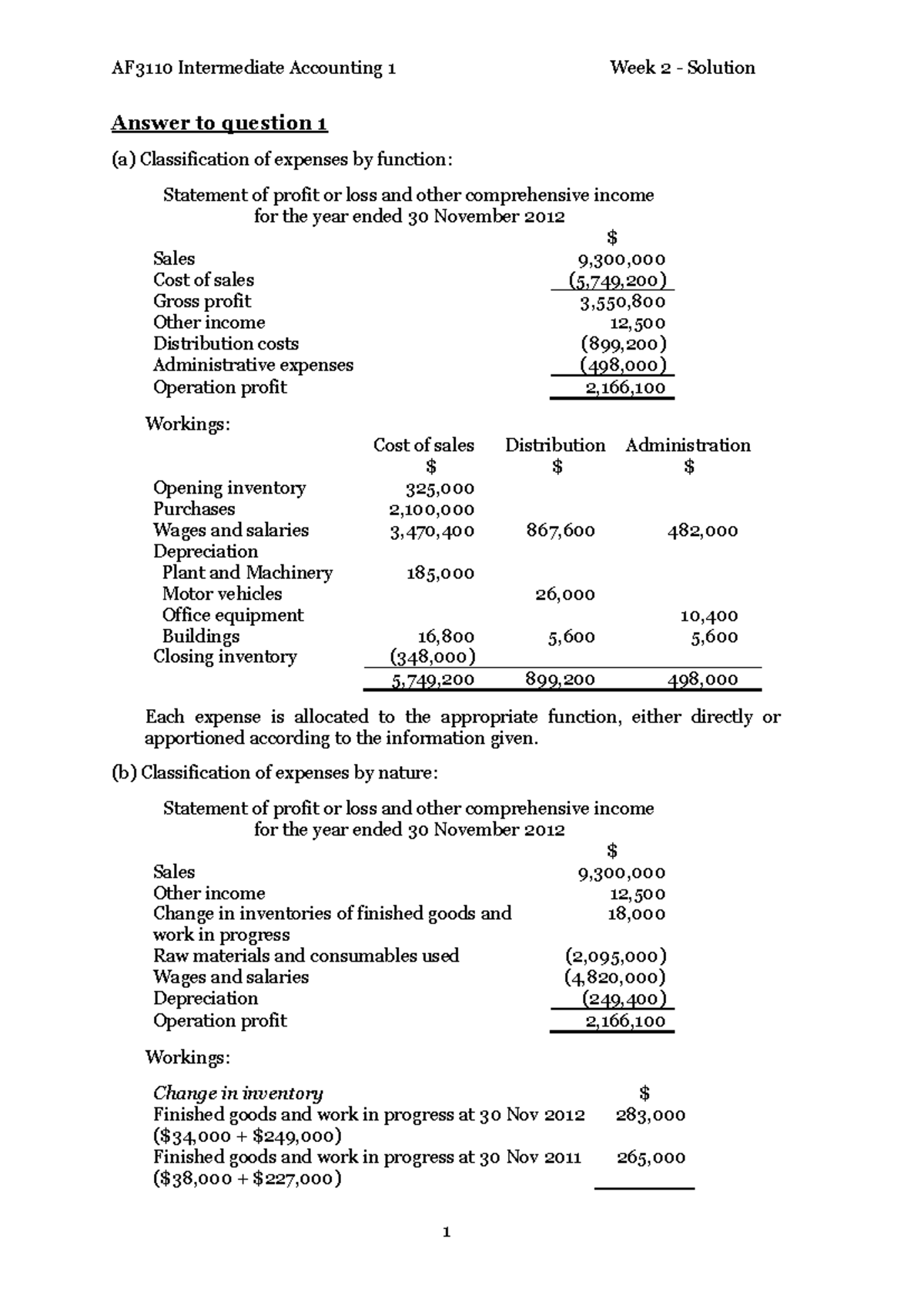 AF3110 Intermediate Accounting 1 - Week 2 Solutions for Financial ...