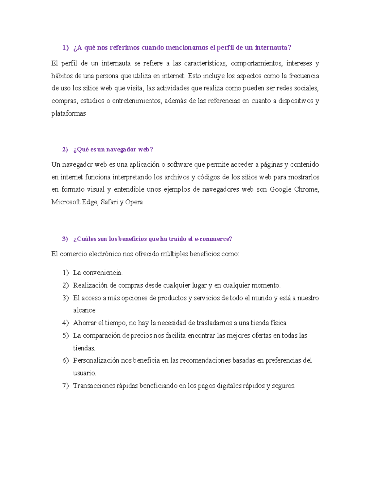 Proyecto Integrador: Perfil del Internauta y Comercio Electrónico - Studocu