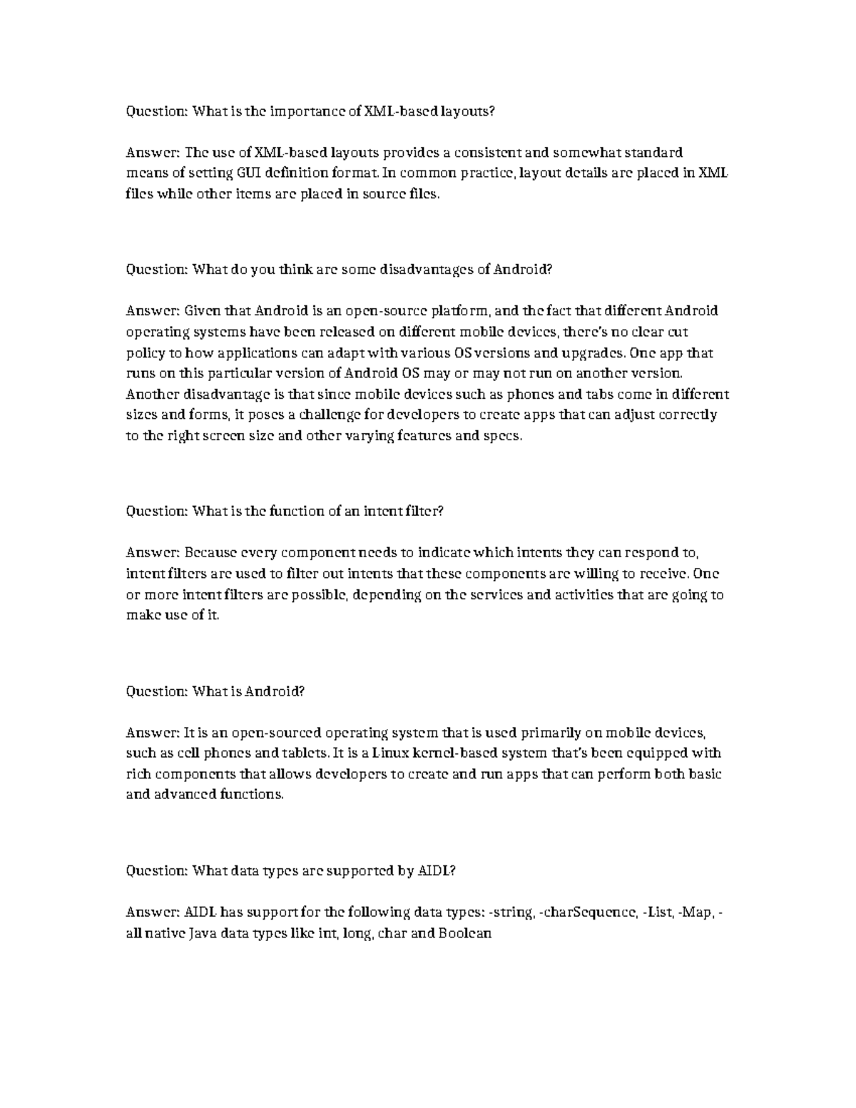 XML-Based Layouts and Android Development Insights: A Study Guide - Studocu