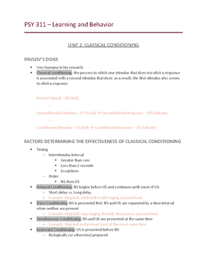 Unit 3: Operant Conditioning - The Basics - PSY 311 – Learning and ...