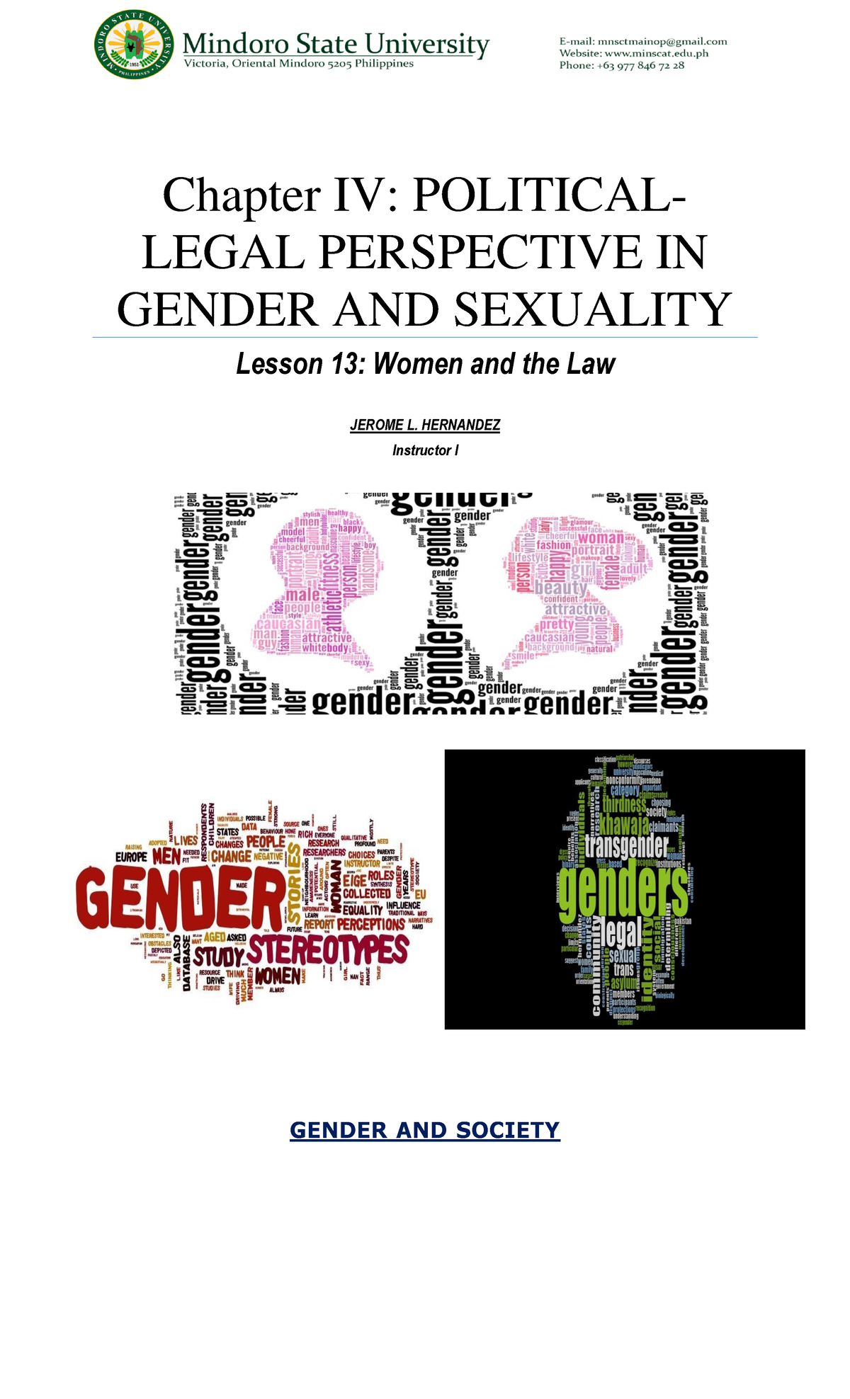 Lesson 13: Women and the Law in Gen Soc - Practical Insights and Notes ...