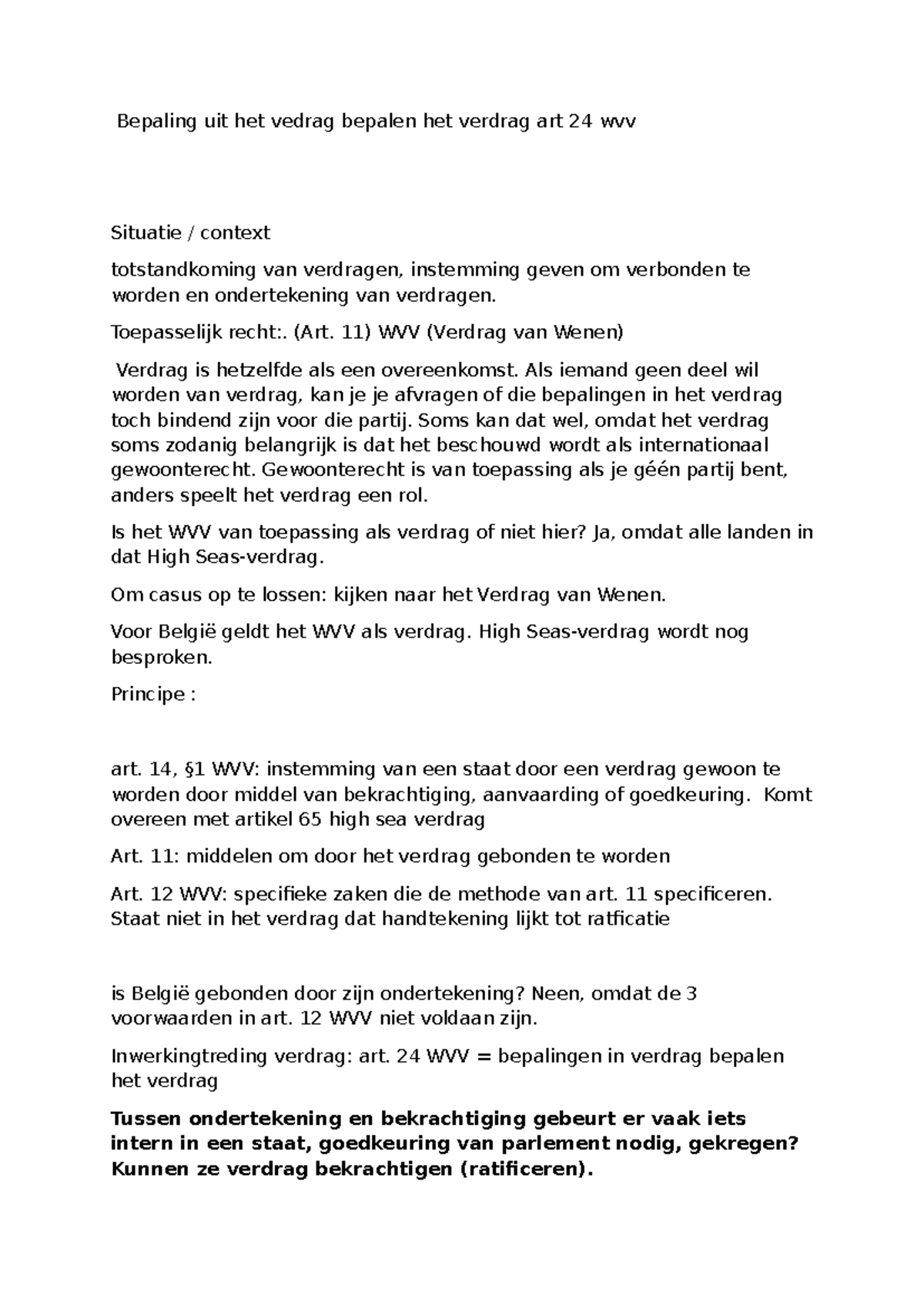 WVV Art. 24: Verdragen, Instemming en Gewoonterecht in Internationaal ...