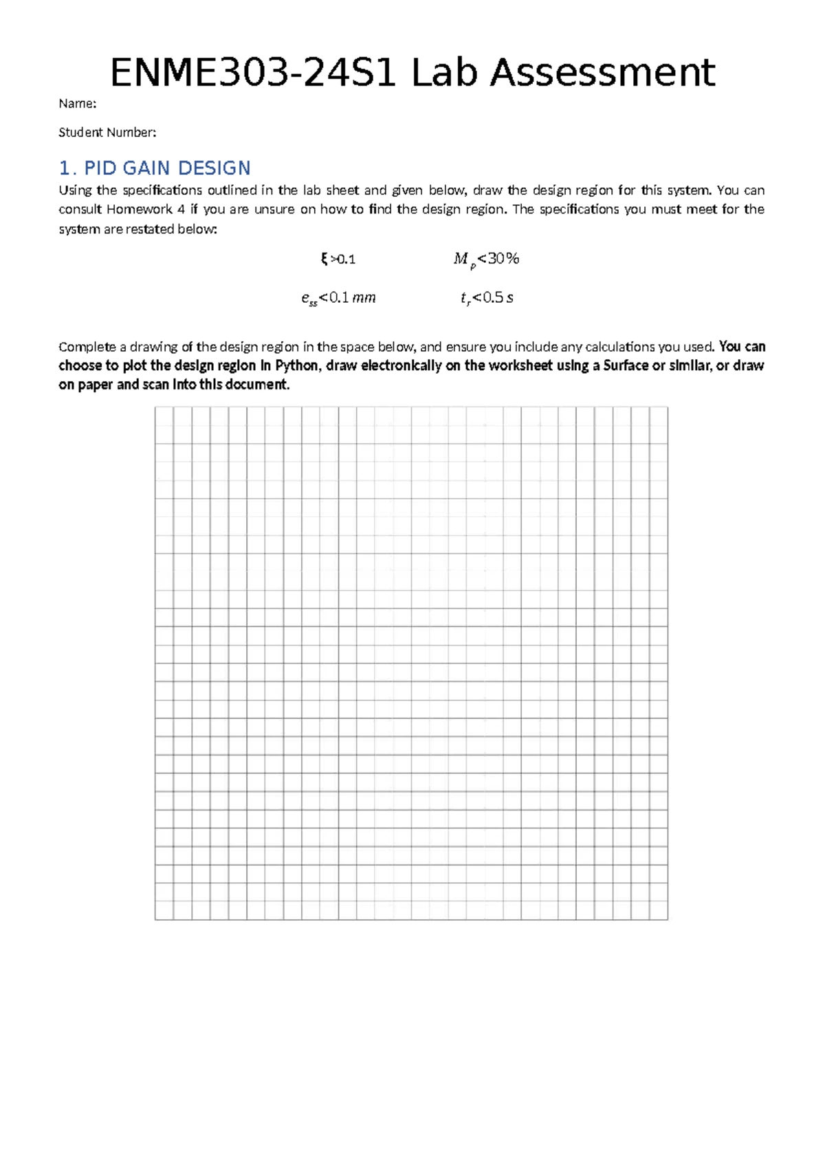 ENME303 Cheat Sheet - Test 2 - Root Locus σc 2 ∑ pi −∑ z i = b d e f g ...