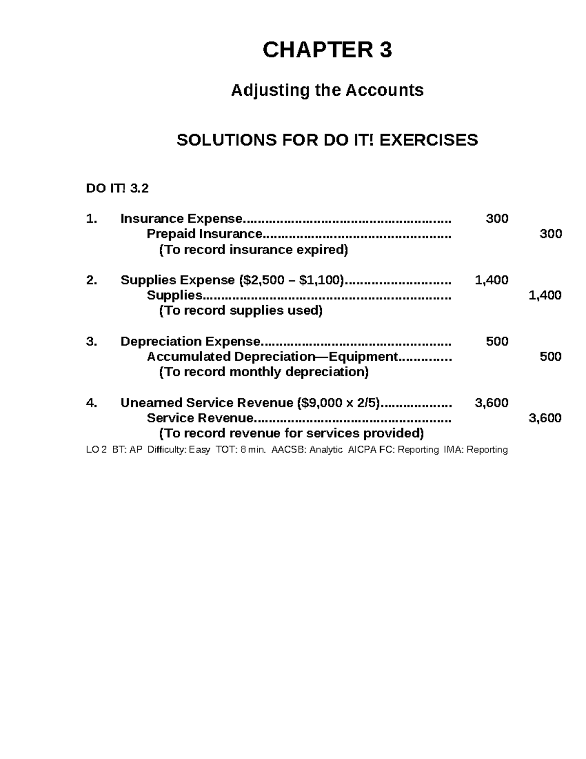 CHAPTER 3 Accounting Adjustments: DO IT! Exercises Solutions - Studocu