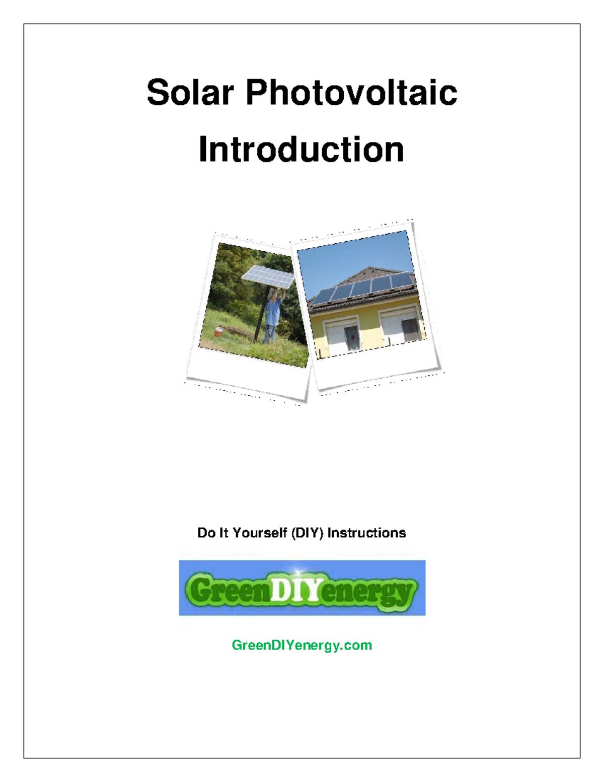 DIY Solar Photovoltaic Guide: Step-by-Step Instructions - Studocu